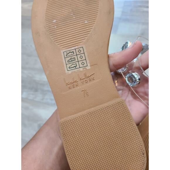 Nicole Miller New York size 7.5 womens rhinestone studded sandals - Picture 7 of 7